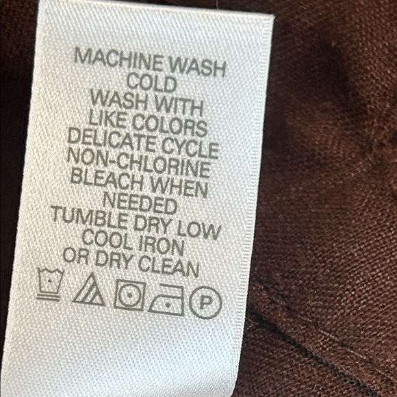 Liz Claiborne Dark Brown Women's Blouse 100% linen - Picture 8 of 11